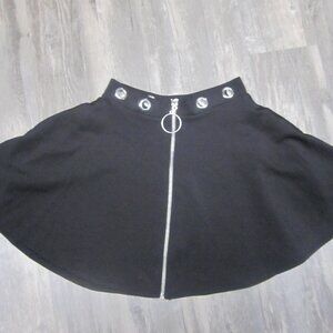 Hot Topic Women's Black Ring Skirt with Zipper